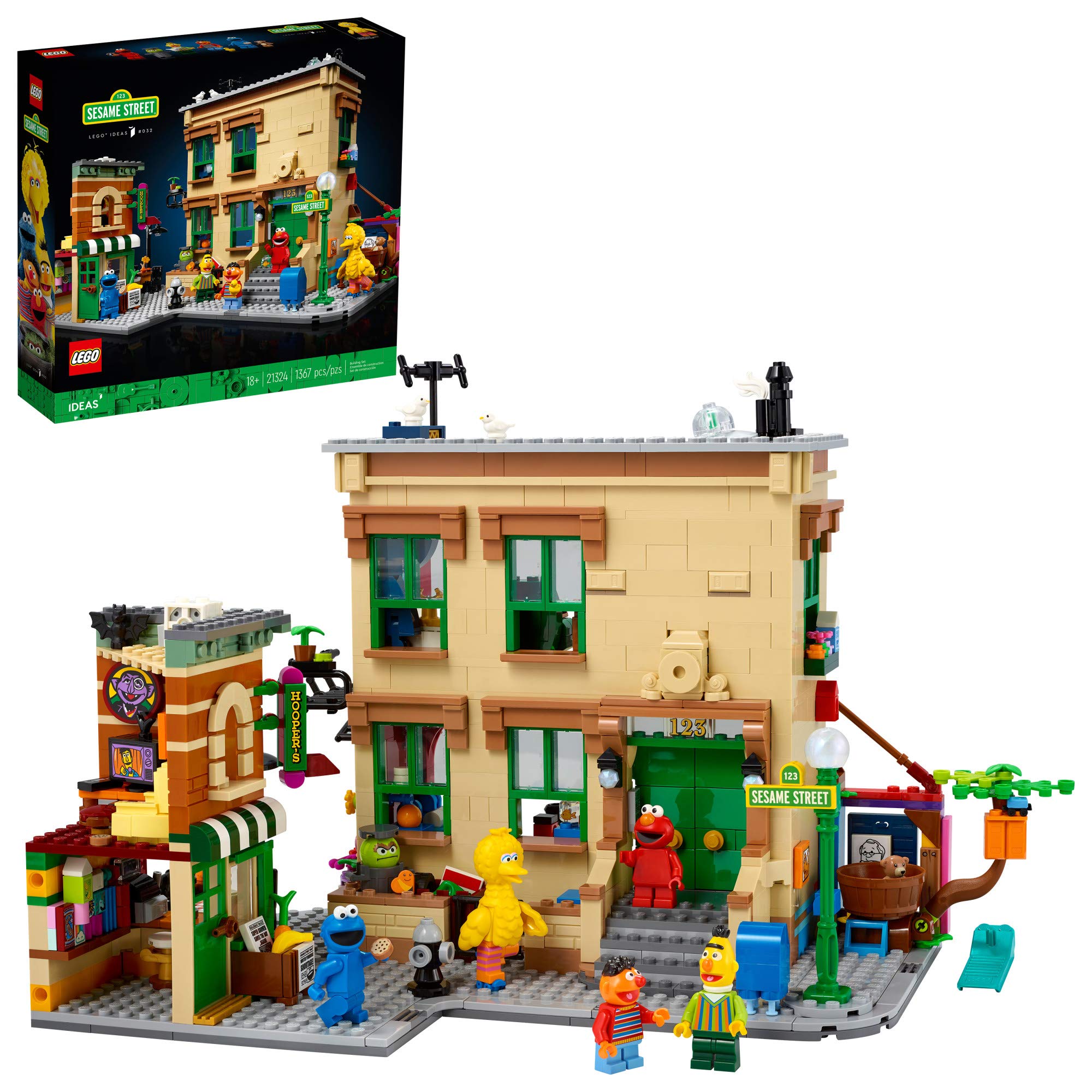 LEGO Ideas 123 Sesame Street 21324 Building Kit; Awesome Build-and-Display Model for Adults Featuring Elmo, Cookie Monster, Oscar The Grouch, Bert,